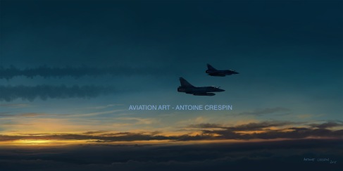 Mirage 2000-5 patrol at dawn